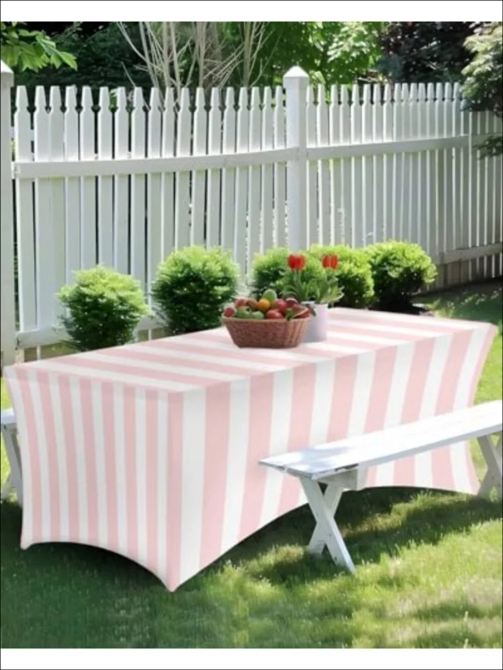 Spandex Tablecloth 6 Ft Stretch Fitted Cover Rectangle Tables Washable